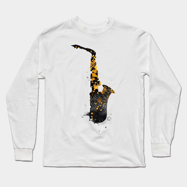 Saxophone music art #saxophone Long Sleeve T-Shirt by JBJart